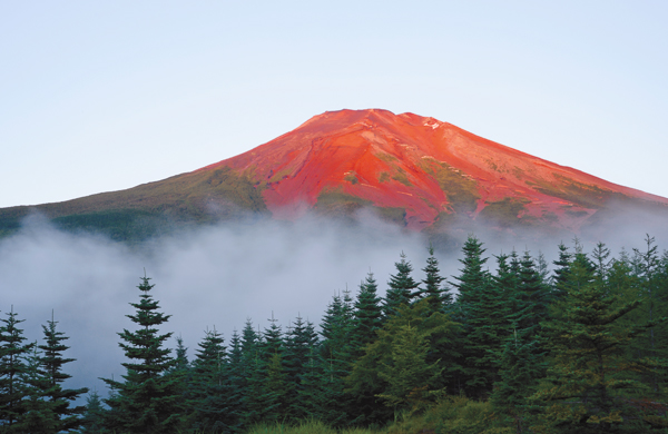Vol 55 ときめきの富士 霧の赤富士 8月6日 午前5時前 二合目より ぶんぶん通信